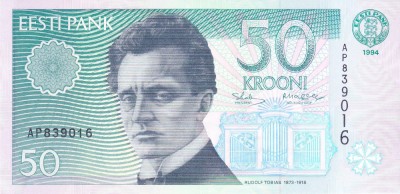 Bancnota Estonia 50 Krooni 1994 - P78a UNC ( vezi descriere ) foto