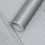 Folie colantare auto Carbon 3D - Argintiu (3m x 1,27m)