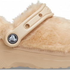 Saboți Crocs Classic Fur Sure Maro - Chai