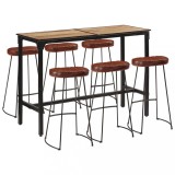 VidaXL Set de bar, 7 piese, lemn masiv de mango și metal