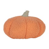 Cumpara ieftin Dovleac Halloween decorativ poliester portocaliu bej &Oslash; 30x18 cm