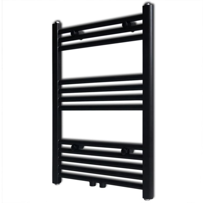 Radiator port-prosop &icirc;ncălzire centrală baie drept negru 500 x 764 mm