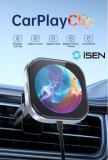 Cumpara ieftin Adaptor auto wireless iSEN CPC1 pentru CarPlay (iOS) , Negru, Display 1.6 inchi Pentru Poze, Ceas Digital, Functia De Odorizant, Type-C, Conectare aut