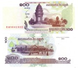Cambodgia 100 Riels 2001, P-53a, Bancnota UNC, Asia