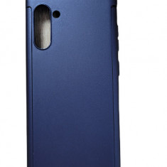 Husa protectie 360 fata + spate + folie silicon Samsung Note 10 , Albastru