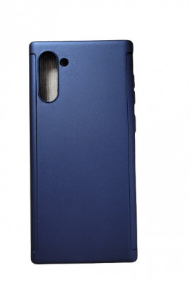 Husa protectie 360 fata + spate + folie silicon Samsung Note 10 , Albastru foto