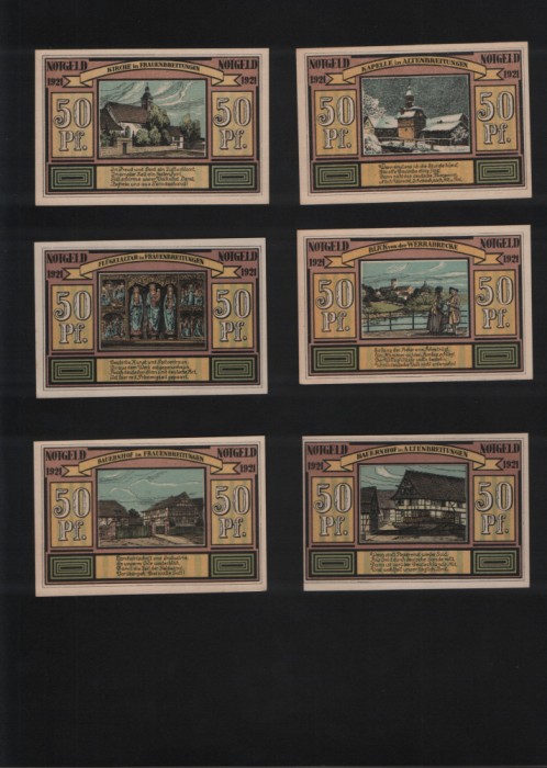 Notgeld Set 6x50 pf Frauenbreitungen