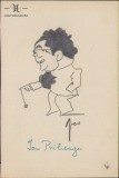 170S Caricatură Ion Pribeagu, anii 1930, Geo Dumitrescu, semnată