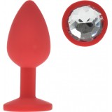 Dop Anal Silicone Buttplug, Small, Rosu/Clear, Guilty Toys