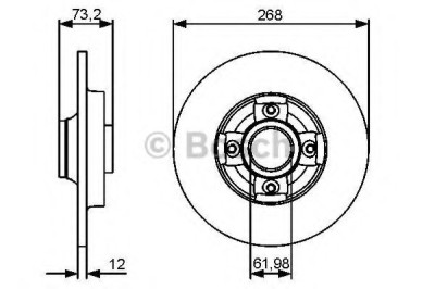 Disc frana CITROEN DS5 (2011 - 2015) BOSCH 0 986 479 383 foto