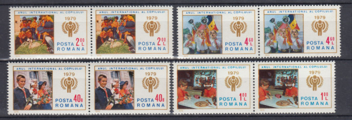 ROMANIA 1979 LP 980 ANUL INTERNATIONAL AL COPILULUI PERECHE MNH