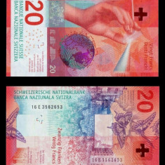 ELVETIA █ bancnota █ 20 Franken █ 2016 █ P-76e Studer Zurbrügg █ UNC necirculata