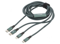 Cablu USB 2.0 1,5m verde textila foto