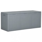 VidaXL Cutie de depozitare pentru grădină, gri, 270L, aspect de lemn din PP