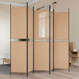vidaXL Panou de Separare cu 5 Elemente Bej 250 x 200 cm Țesătură 42039221