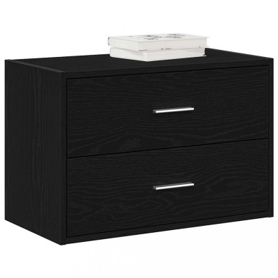 vidaXL Dulap cu 2 sertare stejar negru 60x31x40 cm lemn prelucrat 858823 foto