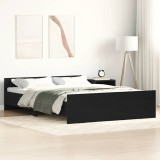 VidaXL Cadru pat fără saltea, stejar negru, 140x190 cm, lemn prelucrat