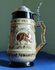 Halba vanatoareasca de colectie, majolica Sitzendorf Rudolstadt foto