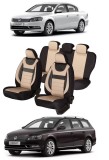 Cumpara ieftin Set huse scaune piele si textil compatibile VW PASSAT B7 (2010-2015) Bej, Umbrella