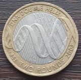 (S) MONEDA ANGLIA - 2 POUNDS 2003, 50 DE ANI DE LA DESCOPERIREA DNA / ADN 1953-2003, Europa