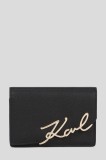 Karl Lagerfeld portofel de piele K/SIGNATURE culoarea negru, A3W32018