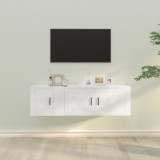 vidaXL Set dulap TV, 2 piese, alb, lemn prelucrat