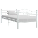 Cadru Pat de Zi Gossi Alb 90x200 cm Metal Canapea Oaspeti