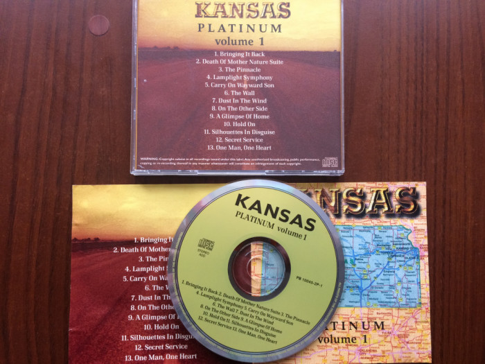 kansas Platinum Vol 1 cd disc best of compilatie selectii muzica prog rock VGVG+