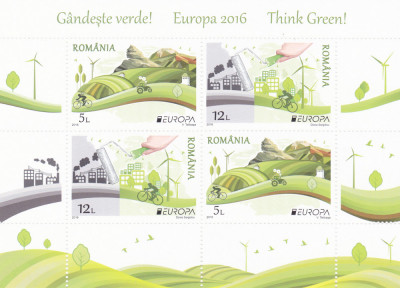 GANDESTE VERDE,EUROPA BLOC 2016,MODEL 1, MNH,ROMANIA.2016,Lp.2183a, MNH,ROMANIA. foto