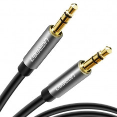 Cablu audio UGREEN, mini jack 3.5 mm AUX, 1m, Negru/Argintiu foto