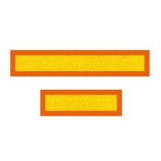 Set 2 placute reflectorizante Hico galben rosu fluorescent 300x100 mm aluminiu