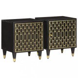 vidaXL Noptiere, 2 buc., 40x33x46 cm, lemn masiv de acacia 358317