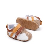 Adidasi pentru bebelusi, albi cu insertii maro (Marime Disponibila: 3-6 luni