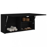Gossi dulap de perete de baie, negru, 80x25x40 cm, lemn prelucrat