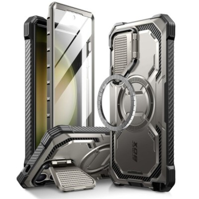 Husa pentru Samsung Galaxy S24 Ultra + Folie - I-Blason Armorbox MagSafe - Titan Gray foto