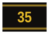 Sticker autoadeziv nr. 35 - Signetten SAFE auriu pe fundal negru