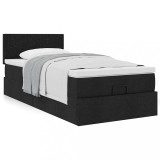 Gossi cadru de pat otoman cu saltea tesatura neagra 100x200cm