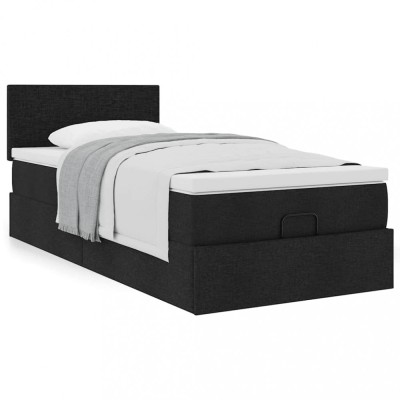 Gossi cadru de pat otoman cu saltea tesatura neagra 100x200cm foto