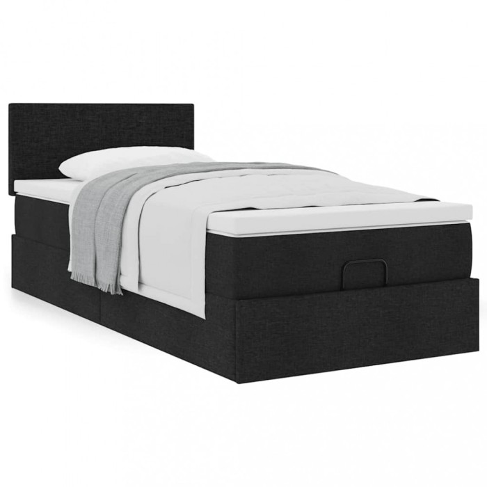 Gossi cadru de pat otoman cu saltea tesatura neagra 100x200cm