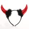 Coronita deghizare, flippy, model cornite devil, rosu satinat cu puf negru, marime universala