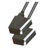 Cablu video, mufa SCART 21 poli, stereo, 2 conectori, negru, Home - 1.5 m
