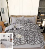 Cumpara ieftin Lenjerie Pat Bumbac Gri 4 Piese (200x230) Husa Pilota + Cearceaf + 2 Fete Perna