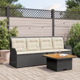vidaXL Set mobilier de grădină cu perne, 3 piese, negru, poliratan
