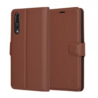 Husa pentru Huawei P20 Pro, Techsuit, Leather Folio, Maro foto