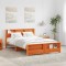 vidaXL Cadru de pat Maro ceruit 140 x 200 cm Lemn masiv de pin 3394227