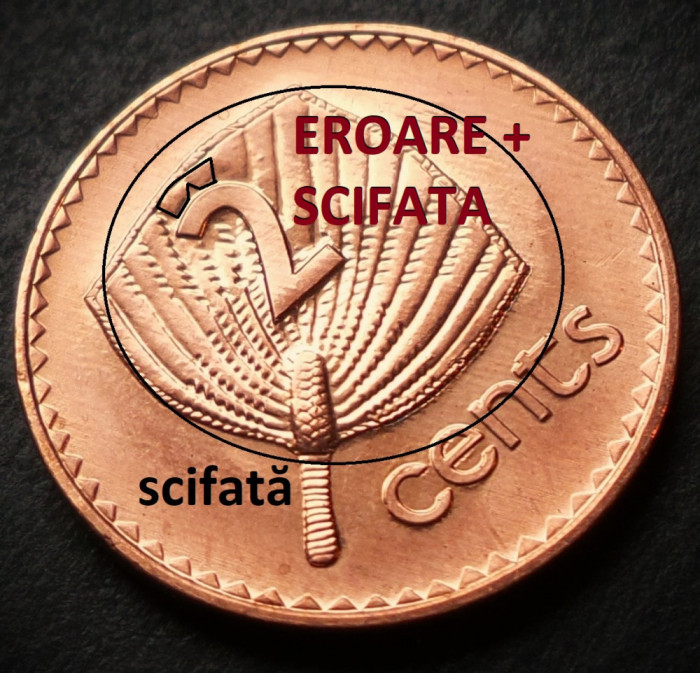 Moneda exotica 2 CENTI - INSULELE FIJI, anul 2001 *cod 4545 = UNC ERORI BATERE