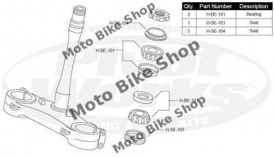 MBS Kit rulmenti ghidon Honda CR250R CRF250/450R, Cod Produs: PWSSKH02021VP foto