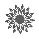 Set 27 Oglinzi Acrilice din PVC, Nierbo&reg;, Soare cu 26 de Raze, Autoadezive pentru Decorarea Peretilor, 50 x 50 cm, Negru