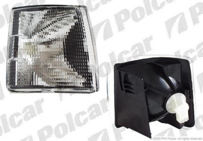 Semnalizare fata Volkswagen Transporter (T4) Multivan 07.1990-03.2003 TYC partea dreapta, cu suport bec, alb, interior negru, (nu este compatibil la foto