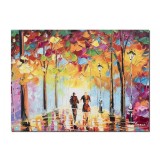 Tablou pictat manual, Impreuna pentru totdeauna, 40x30cm ulei pe panza in cutit efect 3D, gata de agatat pe perete